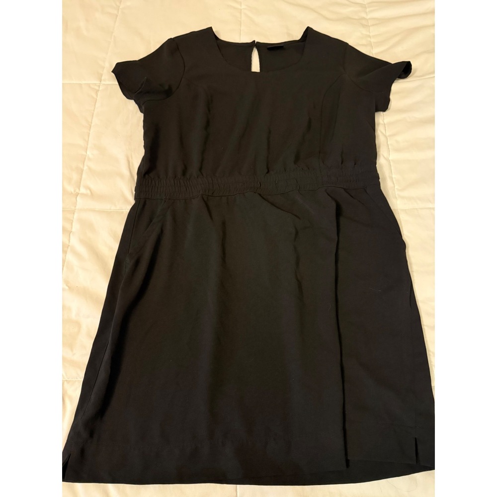 32 Degrees Cool Black Short Sleeve Elastic Waist Pocket Dress XL
